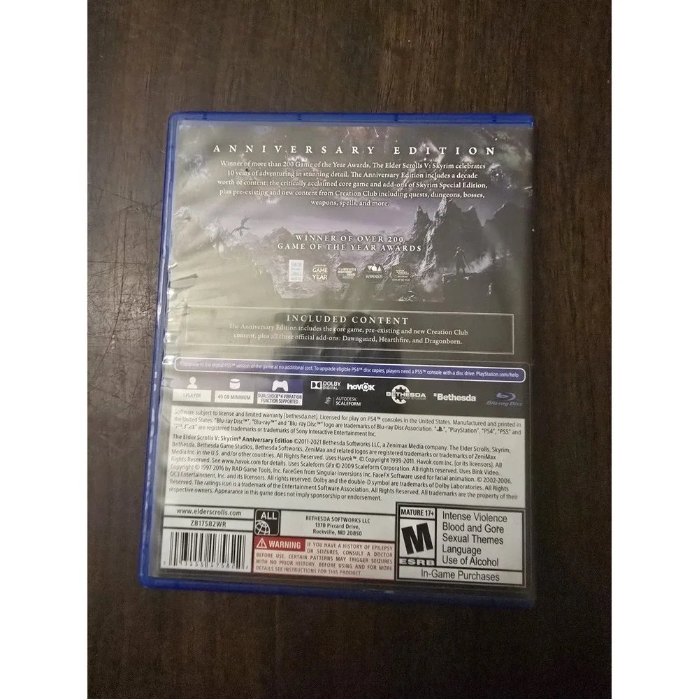 The Elder Scrolls V: Skyrim Anniversary Edition (PS4) - Free PS5 Upgrade - RARE
